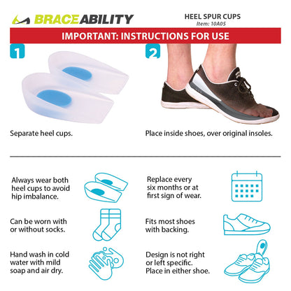 Plantar & Achilles Heel Spur Inserts – Silicone Gel Cups for Heel Pain Relief (Pair)