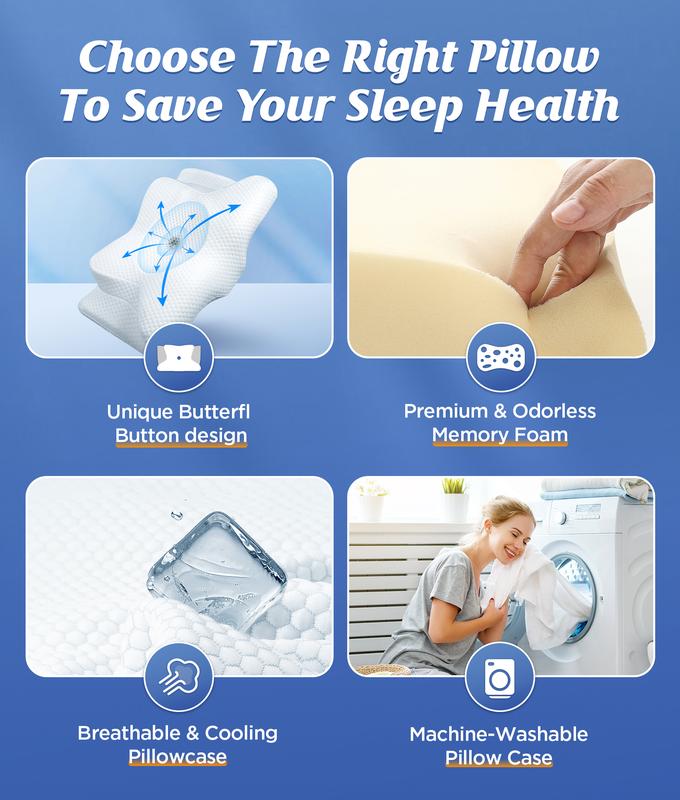 Orthopedic Memory Foam Neck Pillow for Neck & Shoulder Pain Relief