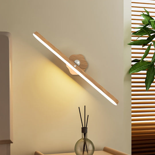 Australlure Wooden LED Wall Sconce – Long Bar Contemporary Lighting