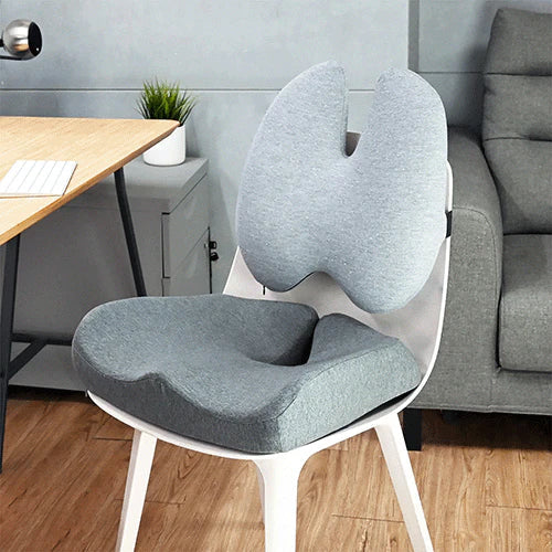 Orthopaedic Comfort Set: Seat & Back Cushion for Chairs, Cars & Office Use
