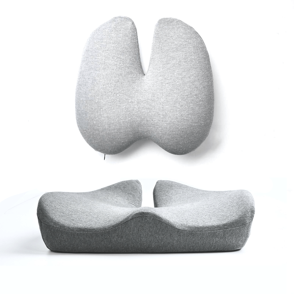 Orthopaedic Comfort Set: Seat & Back Cushion for Chairs, Cars & Office Use