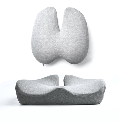 Orthopaedic Comfort Set: Seat & Back Cushion for Chairs, Cars & Office Use