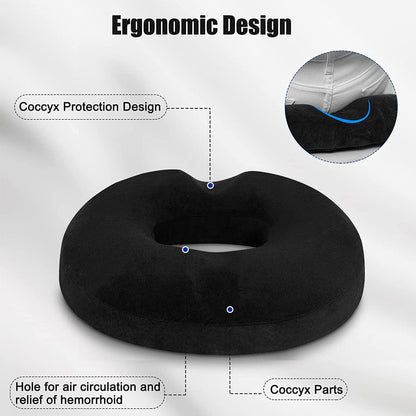 Donut Pillow Seat Cushion – Ultimate Pressure Relief for Tailbone, Hips & Back