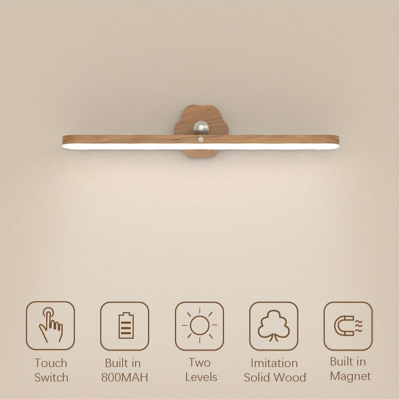 Australlure Wooden LED Wall Sconce – Long Bar Contemporary Lighting